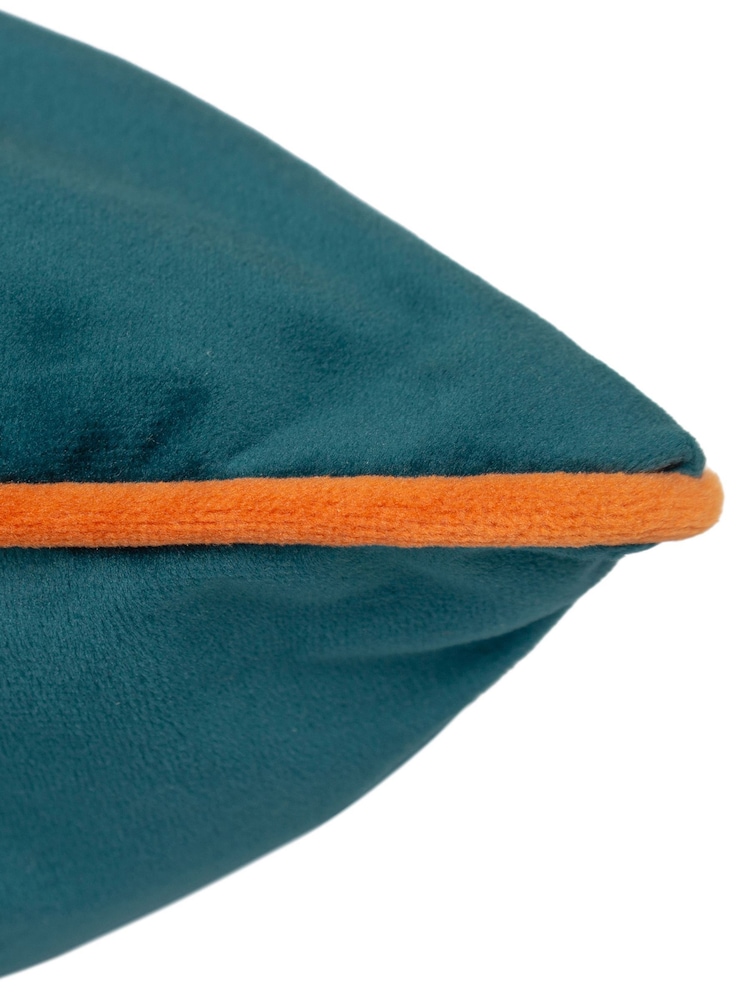 Furn Teal Tiger Meridian Velvet Cushion - Image 4 of 4