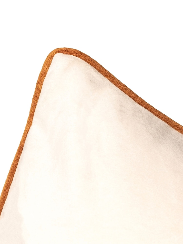 Furn Ecru Ginger Meridian Velvet Cushion - Image 3 of 3
