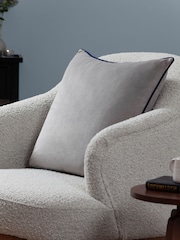 Furn Silver Navy Meridian Velvet Cushion - Image 1 of 4