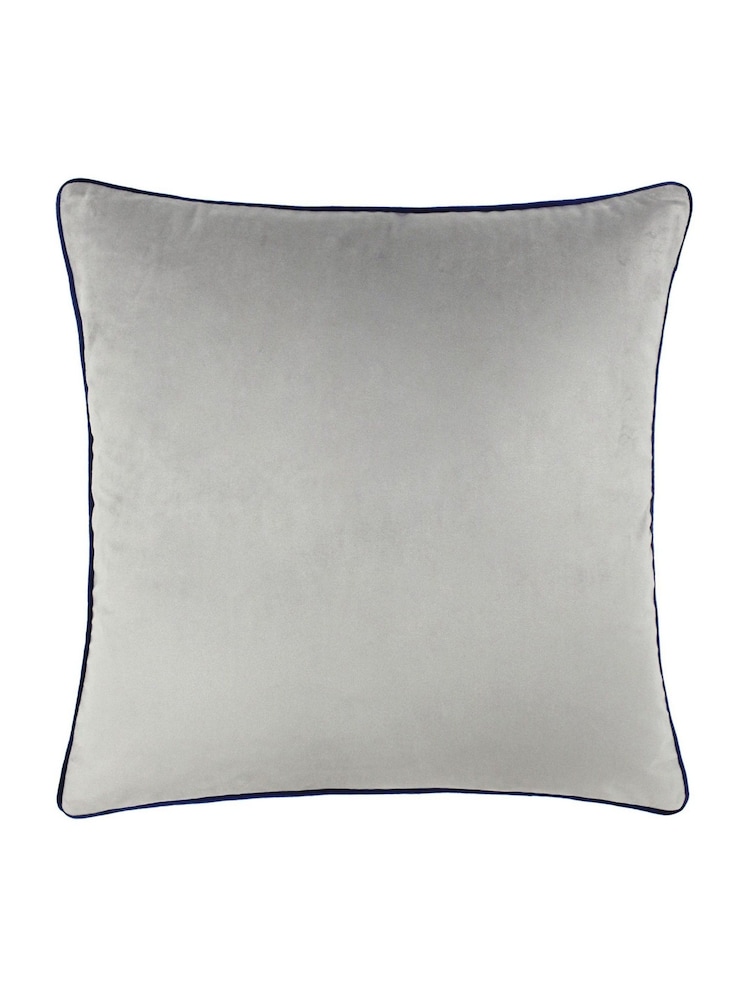 Furn Silver Navy Meridian Velvet Cushion - Image 2 of 4