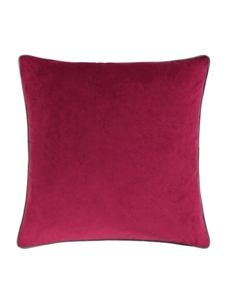Furn Cranberry Mocha Meridian Velvet Cushion - Image 2 of 4