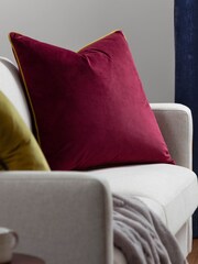 Furn Maroon Moss Meridian Velvet Cushion - Image 1 of 4
