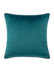 Furn Teal Navy Meridian Velvet Cushion - Image 1 of 3