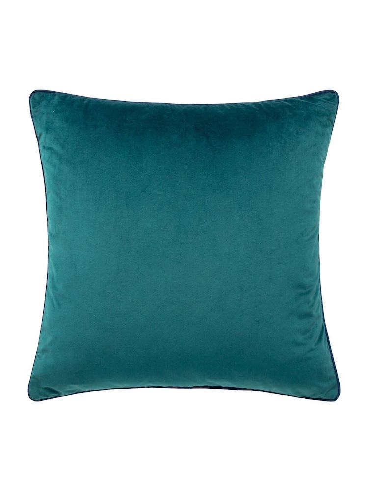 Furn Teal Navy Meridian Velvet Cushion - Image 1 of 3