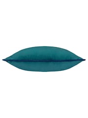 Furn Teal Navy Meridian Velvet Cushion - Image 2 of 3