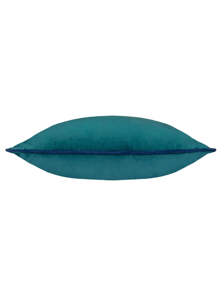 Furn Teal Navy Meridian Velvet Cushion - Image 2 of 3