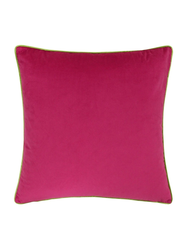 Furn Hot Pink Lime Meridian Velvet Cushion - Image 2 of 3