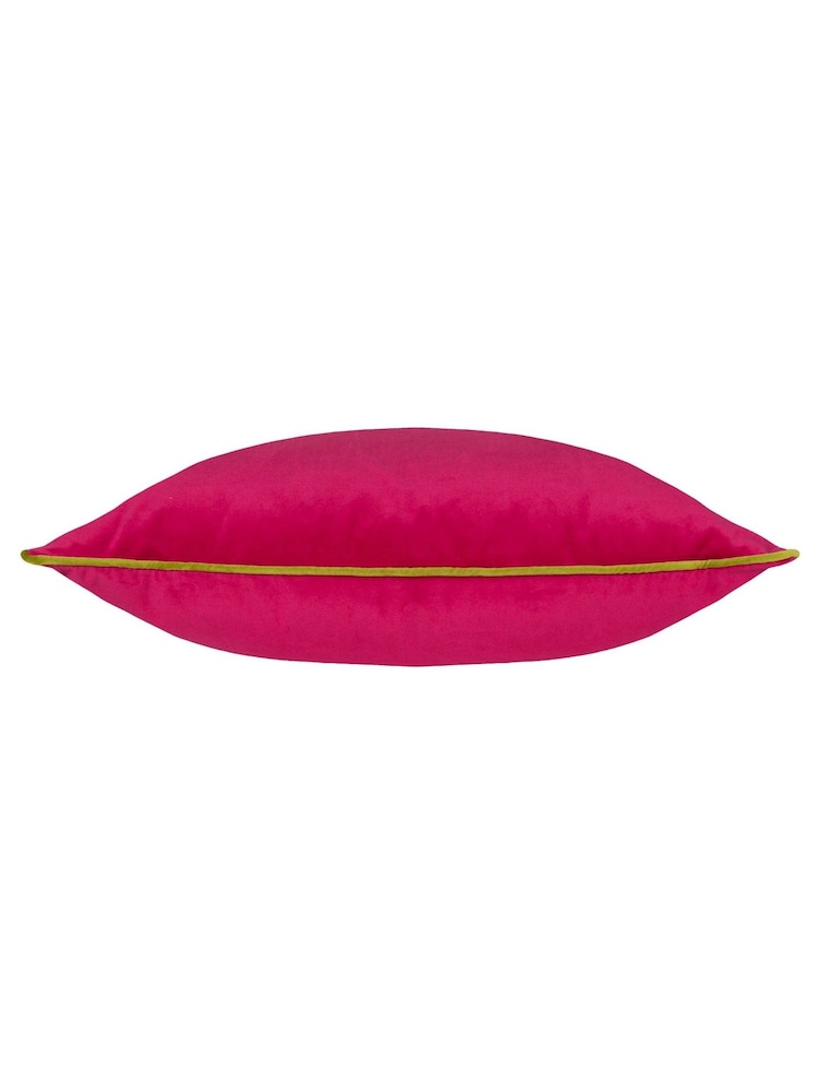 Furn Hot Pink Lime Meridian Velvet Cushion - Image 4 of 4