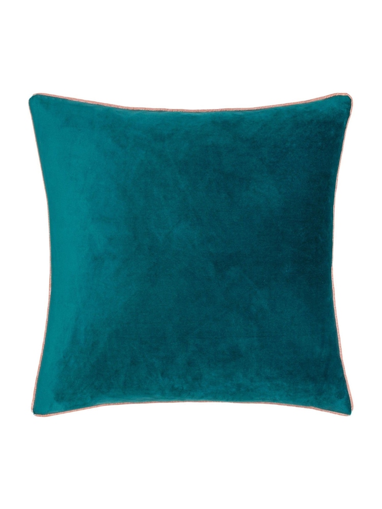 Furn Teal Blush Meridian Velvet Cushion - Image 2 of 4