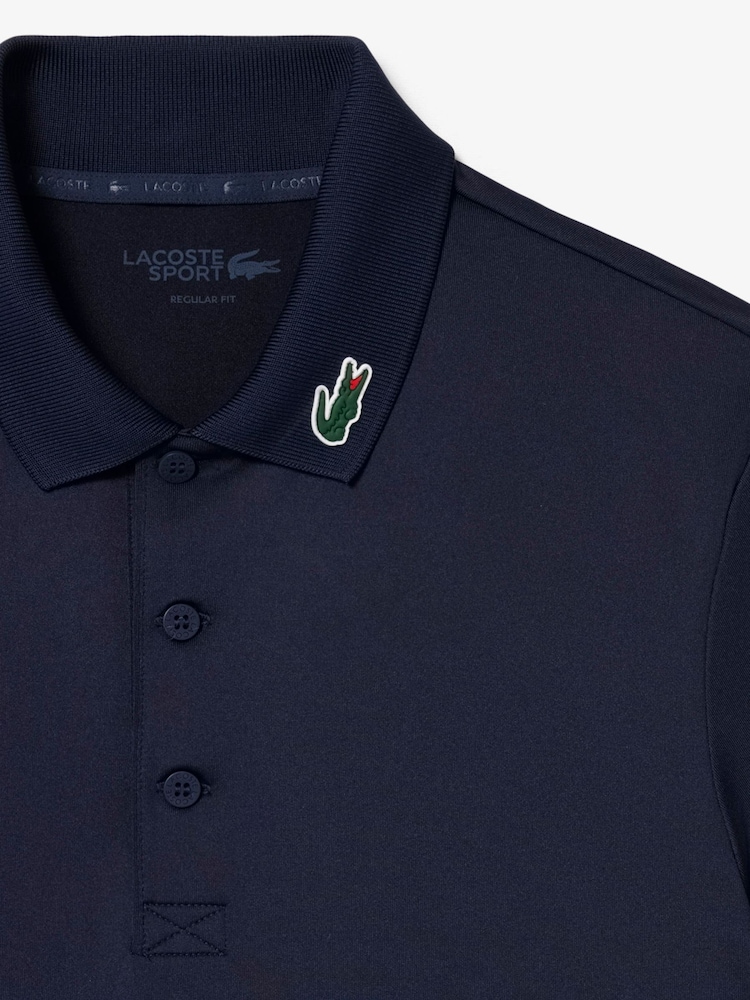 Lacoste Blue Regular Fit Ultra-Dry UPF 50 Golf Polo Shirt - Image 2 of 3