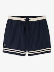 Lacoste Blue Mid Length Monochrome Swim Trunks - Image 6 of 10