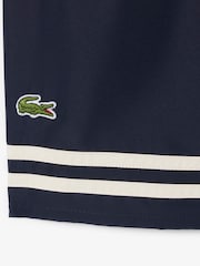 Lacoste Blue Mid Length Monochrome Swim Trunks - Image 8 of 10