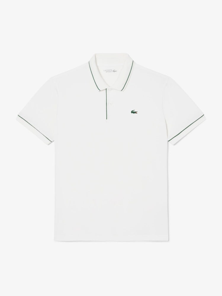 Lacoste White Classic Fit UPF50 Golf Polo Shirt - Image 1 of 3
