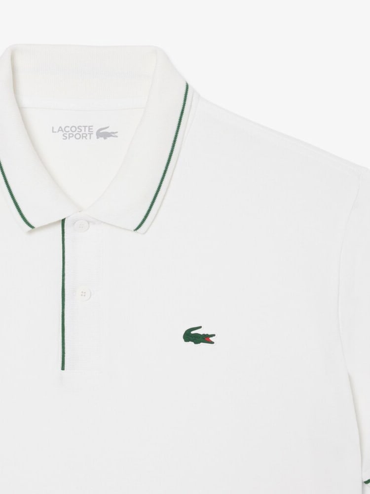 Lacoste White Classic Fit UPF50 Golf Polo Shirt - Image 2 of 3