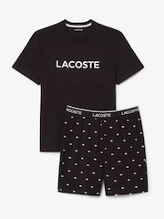 Lacoste Brown Relaxed Fit Croc Print Pyjamas Set - Image 2 of 5