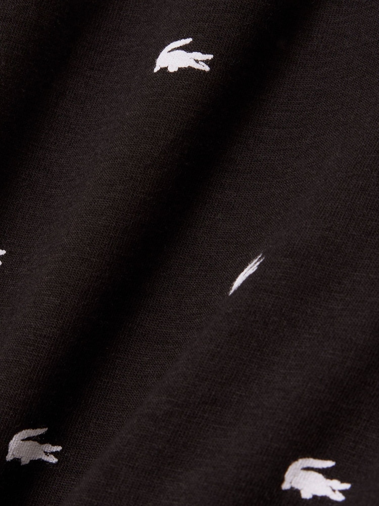 Lacoste Brown Relaxed Fit Croc Print Pyjamas Set - Image 5 of 5