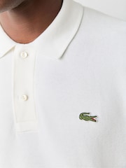 Lacoste White Fine Knit Moss Stitch Cotton Polo Collar Jumper - Image 4 of 7