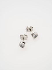 Ted Baker Silver Tone Harmony Mini Crystal Heart Stud Earrings - Image 3 of 4