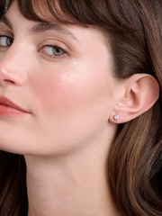Ted Baker Silver Tone Harmony Mini Crystal Heart Stud Earrings - Image 4 of 4