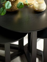 Julian Bowen Set of 3 Black Nidri Nest Tables - Image 2 of 6