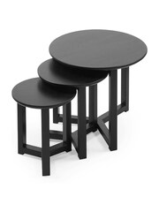 Julian Bowen Set of 3 Black Nidri Nest Tables - Image 3 of 6
