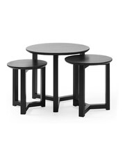 Julian Bowen Set of 3 Black Nidri Nest Tables - Image 4 of 6