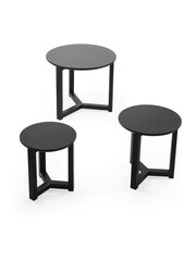 Julian Bowen Set of 3 Black Nidri Nest Tables - Image 5 of 6