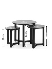 Julian Bowen Set of 3 Black Nidri Nest Tables - Image 6 of 6