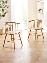 Julian Bowen Set of 2 Light Beech Oak Kaito Dining Chairs - Image 1 of 6