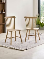 Julian Bowen Set of 2 Natural Oak Sakura Dining Chairs - Image 1 of 6