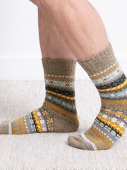 Totes Toasties Mens Wool Blend Fair Isle Slipper Socks - Bild 2 von 4