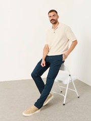 FatFace Carbis Teal Blue Straight Fit Chinos - Image 4 of 5