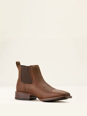 Ariat Mens Booker Chelsea Western Oiled Rowdy Brown Boots - Image 2 of 4