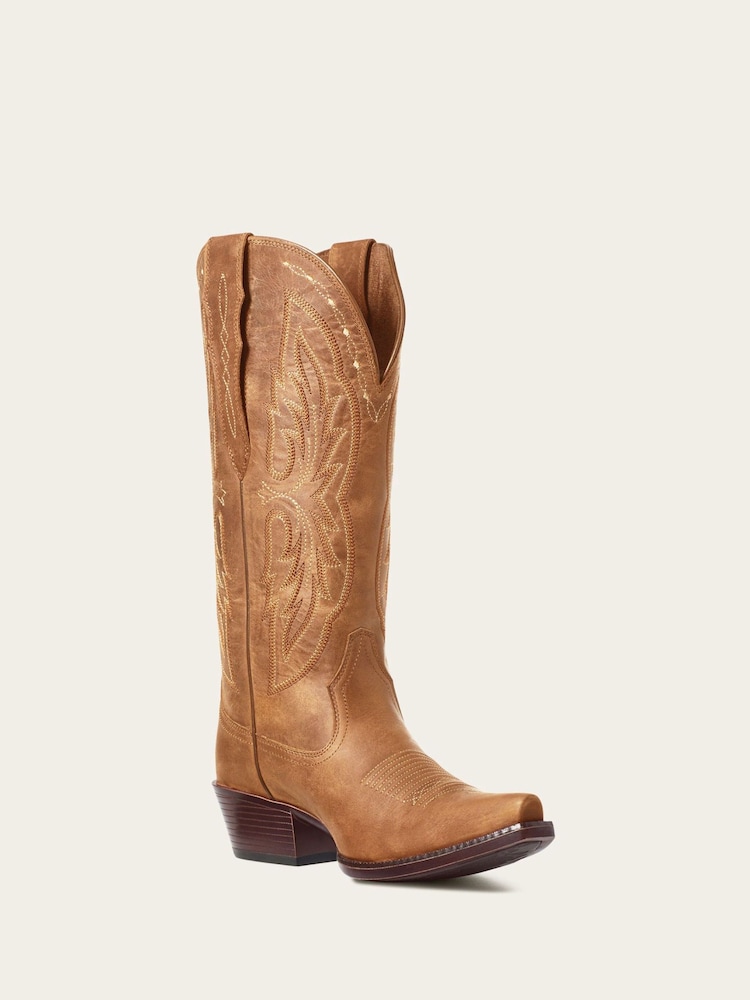 Ariat Womens Heritage X Toe Elastic Calf Brown Boots - Image 2 of 4 Ariat Womens Heritage X Toe Elastic Calf Brown Boots - Image 2 of 4