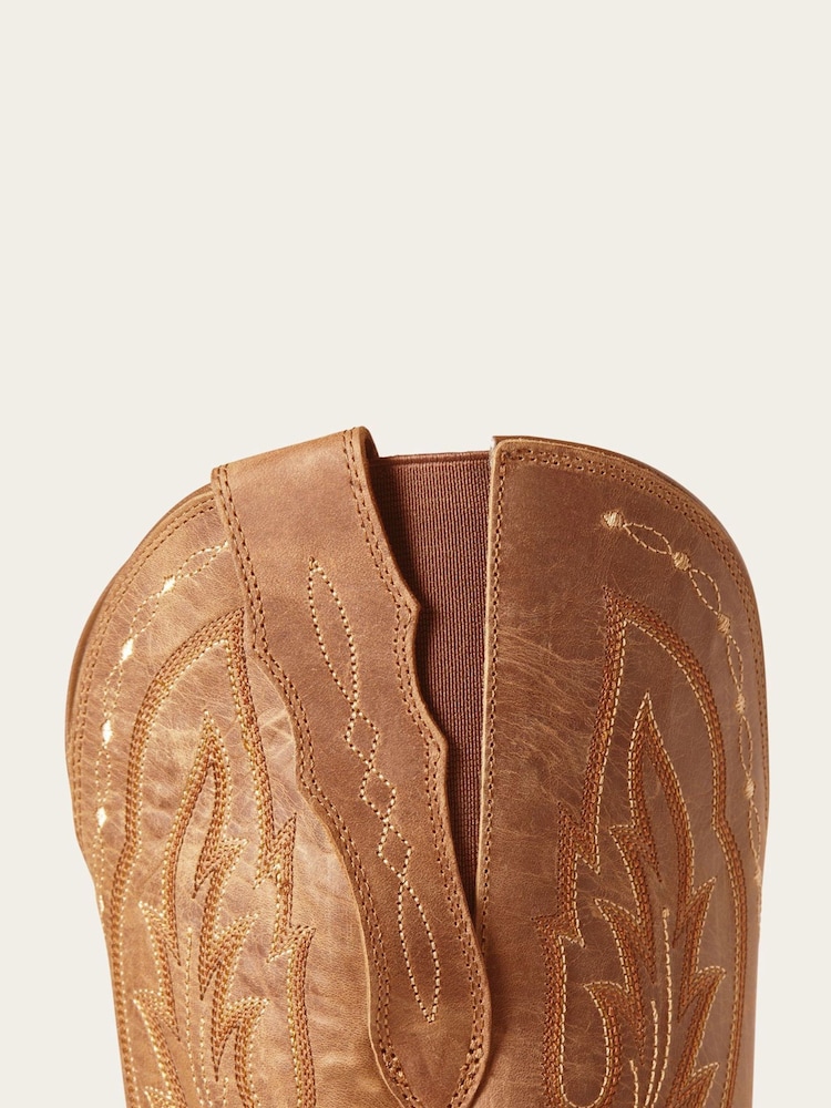 Ariat Womens Heritage X Toe Elastic Calf Brown Boots - Image 4 of 4