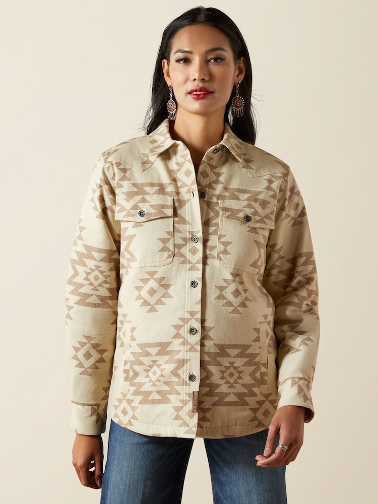Ariat Cream Clovis Insulated Shirt Jacket - Image 1 of 4 Ariat Cream Clovis Insulated Shirt Jacket - Image 1 of 4