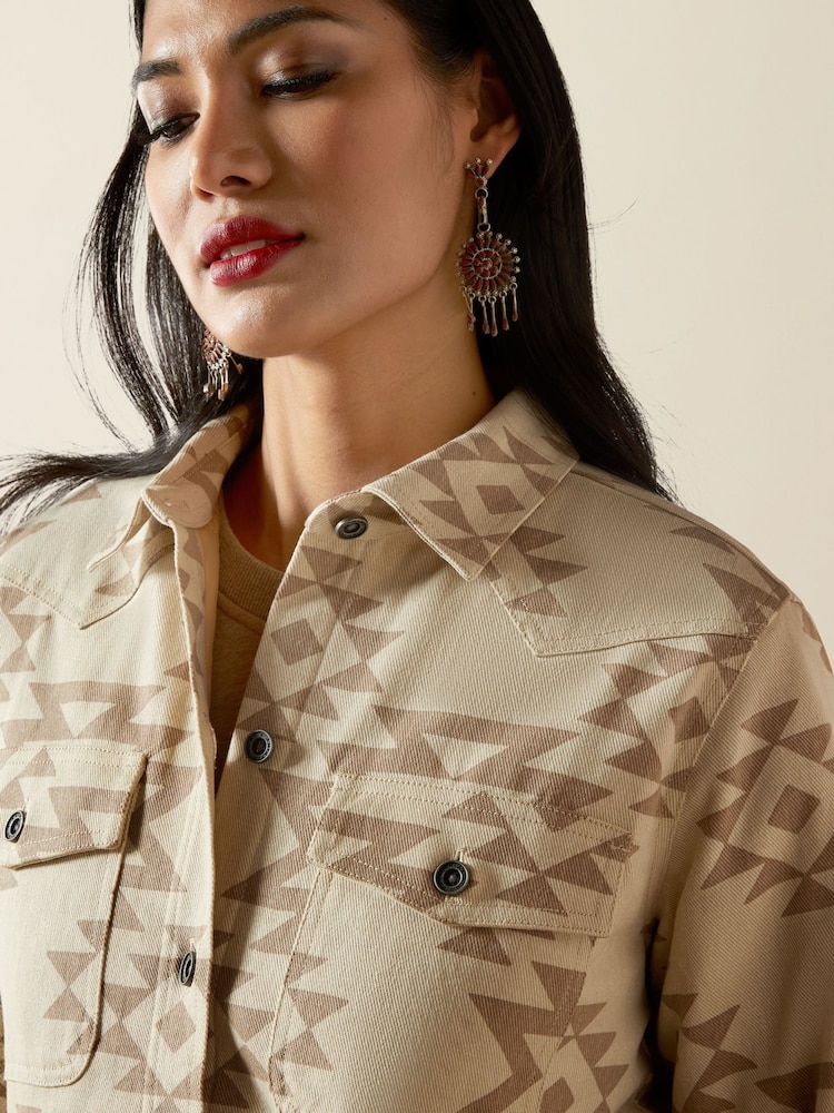 Ariat Cream Clovis Insulated Shirt Jacket - Image 2 of 4 Ariat Cream Clovis Insulated Shirt Jacket - Image 2 of 4