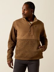 Ariat Mens Caldwell Reinforced Snap Sweater Khaki Jumper - Image 1 of 4