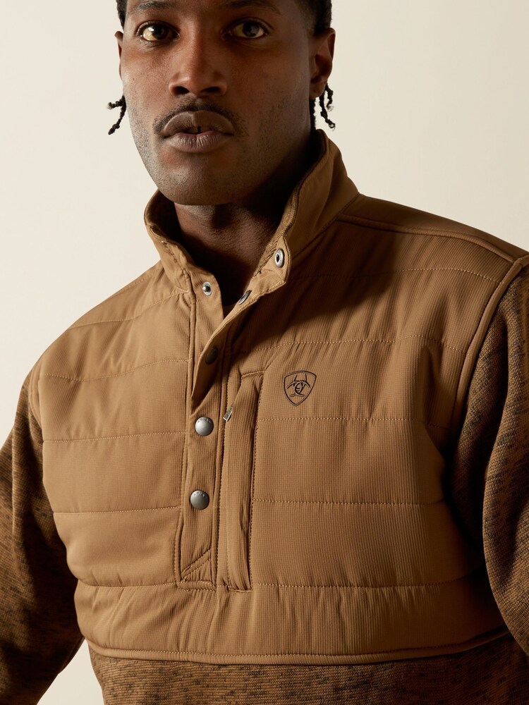 Ariat Mens Caldwell Reinforced Snap Sweater Khaki Jumper - Image 4 of 4