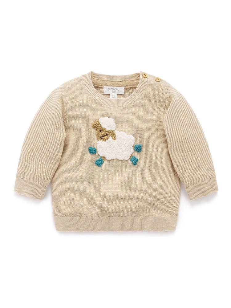 Purebaby Natural Cream On The Farm Jumper - Image 1 of 3