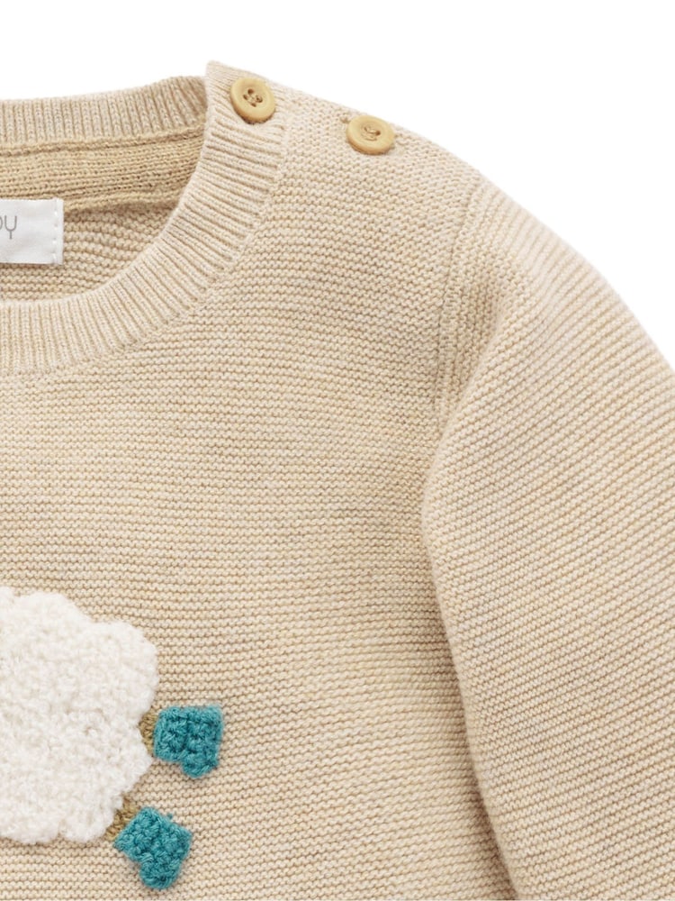 Purebaby Natural Cream On The Farm Jumper - Image 2 of 3 Purebaby Natural Cream On The Farm Jumper - Image 2 of 3