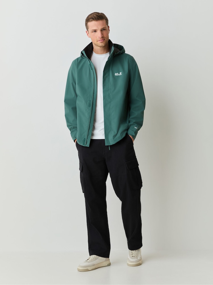 Jack Wolfskin Green Trailtime 2 Layer Waterproof Jacket - Image 2 of 8 Jack Wolfskin Green Trailtime 2 Layer Waterproof Jacket - Image 2 of 8