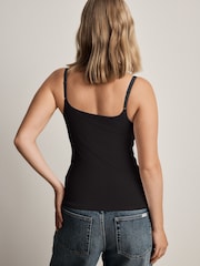 Black DD+ Hidden Support Cotton Bra Top Vest - Image 3 of 5