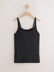 Black DD+ Hidden Support Cotton Bra Top Vest - Image 6 of 8