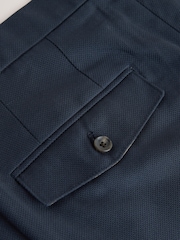 Navy Textured Cotton Smart Chinos - Image 10 of 10