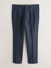 Navy Textured Cotton Smart Chinos - Image 6 of 10
