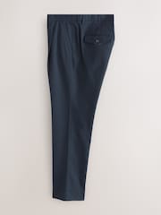 Navy Textured Cotton Smart Chinos - Image 7 of 10