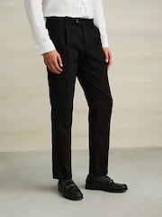 Black Textured Cotton Smart Chinos - Image 1 of 10