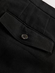 Black Textured Cotton Smart Chinos - Image 10 of 10