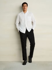 Black Textured Cotton Smart Chinos - Image 2 of 10